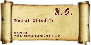 Mechel Olivér névjegykártya